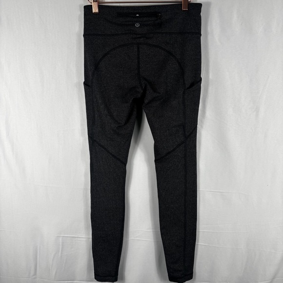 Lululemon Speed Tight IV Giant Herringbone Black Gray Leggings With Pockets - Picture 4 of 7